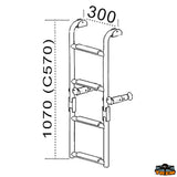Niro folding bathing ladder made of stainless steel with plastic steps, practical boat ladder, durable and individually mountable - 4 - 5 steps
