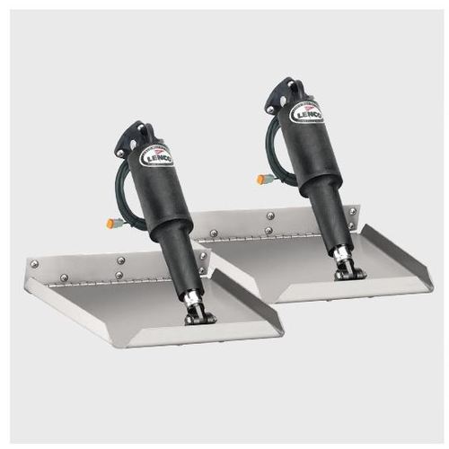 Lenco Trimmklappen-Set 12"x12" aus 12-Gauge-Edelstahl, Bootstrimm-System, integrierte LED-Schalter inkl.