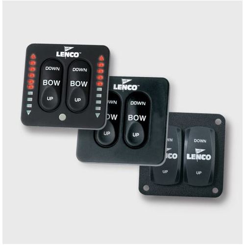 Lenco Trimmklappen-Set 12"x12" aus 12-Gauge-Edelstahl, Bootstrimm-System, integrierte LED-Schalter inkl.