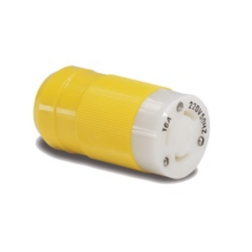 Marinco Verbindungsstecker 16A 230V korrosionsbeständig, Stecker, gelbes Nylon geripptes Design