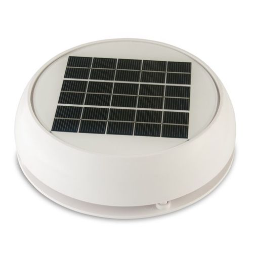 Marinco Solar Fan 4' White Day/Night Fan, Solar Fan, Quiet and Removable Without Tools
