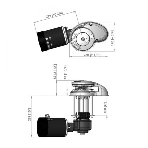 Maxwell verti. Ankerwinde ohne Spil RC10-8, 12V