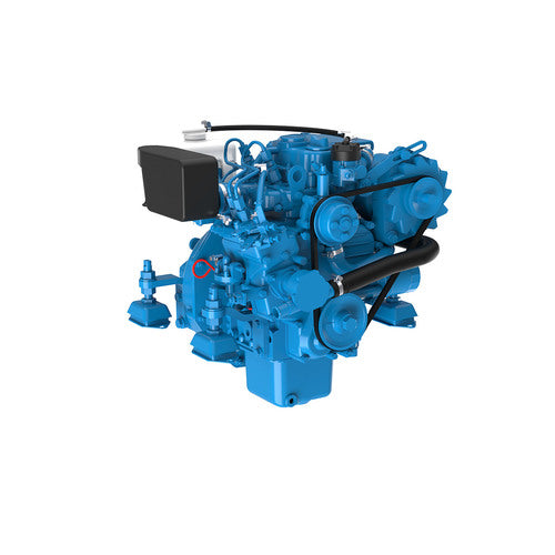 Nanni diesel engine 2-cylinder 4-stroke TMC40 gearbox, boat engine, closed cooling with heat exchanger