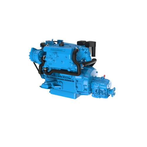 Nanni diesel engine 4-cylinder in-line engine gearbox TM345H, four-stroke diesel, closed cooling circuit with heat exchanger, sail drive, low emission