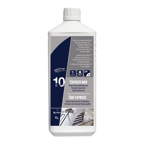 NAUTICclean Wachs Glanzpolitur Hochqualitative Waxemulsion, Express-Wax, Strahlender Glanz und Schutz für Boote 1 L