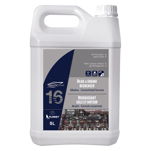 NAUTICclean Entfetter Alkalisch Konzentriert, Kielraum- und Motorenreiniger, Umweltfreundlich 5 L
