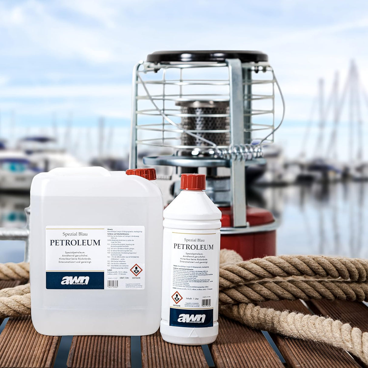 awn Spezialpetroleum 1L, geruchsarm & rückstandsfrei, Brennstoff für Petroleumlampe Kocher, Boot
