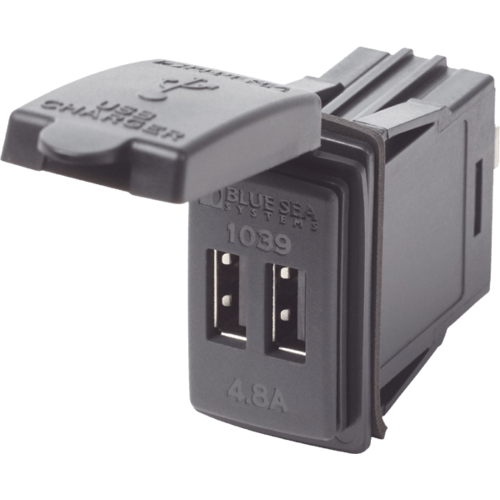 Philippi USB Doppel-Ladesteckdose 12/24V, USB Ladegerät, Spritzwasserschutz