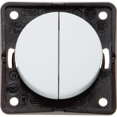 Philippi Wippenschalter 16A/250V, Kippschalter, Schraubanschluss 10mm Einbautiefe