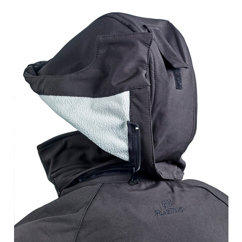 Plastimo softshell jacket XS, breathable, water-repellent, stretch, outdoor jacket, removable hood, fleece-lined