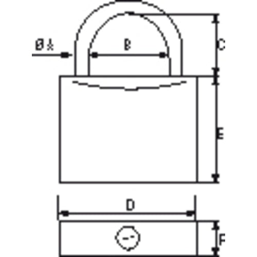 PLASTIMO Vorhängeschloss 40 mm breit, Sicherheitsschloss, robust und wasserbeständig