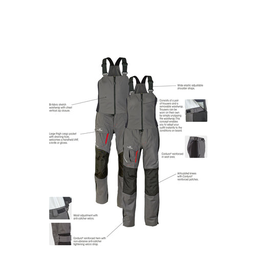 Plastimo men's sailing trousers, sailing trousers, Cordura® reinforcement, adjustable straps, L