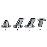 Plastimo Flaggenstock Chrom beschichtet, Flaggenhalter, Modell XYZ123, Schwarz, Ø 25 mm