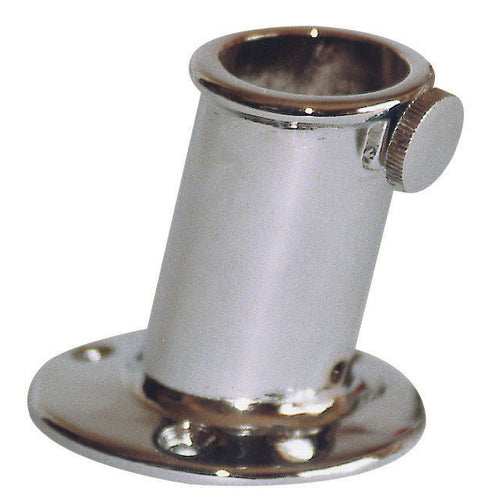 Plastimo Flaggenstock Chrom beschichtet, Flaggenhalter, Modell XYZ123, Schwarz, Ø 25 mm