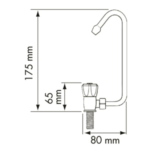 Plastimo cold water tap, rotating and foldable, faucet, model XYZ123, elegant black