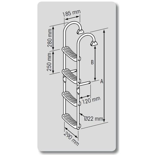 PLASTIMO klappbare Edelstahlleiter, 4 Stufen