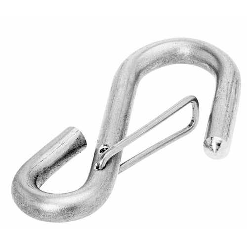PLASTIMO S-Haken mit Sicherung, Karabinerhaken, Modell XYZ123, Schwarz, 1.5 kg