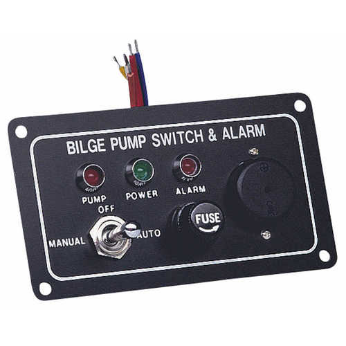 Plastimo Schalttafel Alarm 12-V-Bilgenpumpen-Schalter, Alarm-Panelsystem, 3-Wege-System mit visuellen und akustischen Signalen