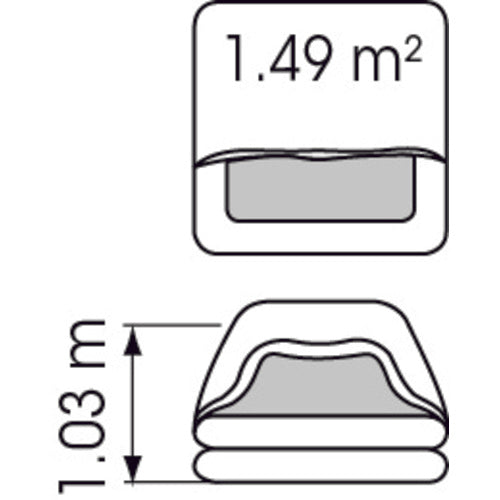 Plastimo Rettungsinsel Transocean ISO 9650-1 4 Personen, Sicherheitsinsel für Extrembedingungen, unter 24h Notfallpaket