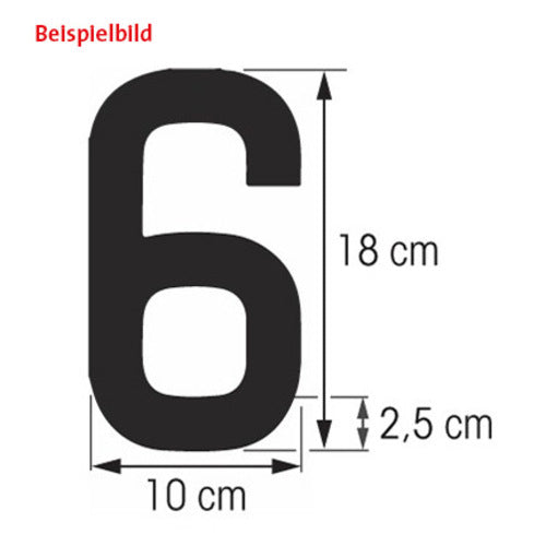 Plastimo Zahl 18 cm schwarz robuste Bootsnummer selbstklebend umlaufend geschützt
