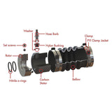 PSS Wellendichtung 20 mm Edelstahlrotor Kohleflansch, mechanische Gleitringdichtung, schwingungsausgleichend bis 10.000 U/min