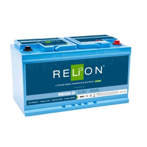 RELiON Lithium-Eisenphosphat-Batterie 100Ah Deep-Cycle-Batterie, leichte und wartungsfreie Energiequelle, ideal für Schiffs- und Solaranwendungen
