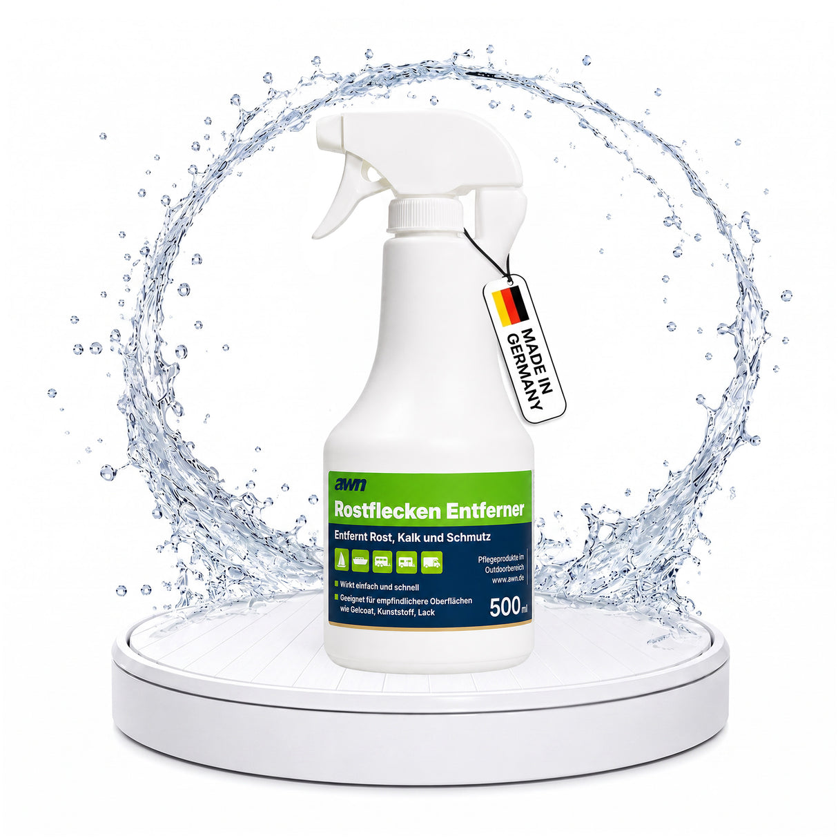 awn Rostflecken Entferner, gegen Rost, Kalk und starke Verschmutzungen, für Gelcoat, Kunststoff und Lack, 500 ml