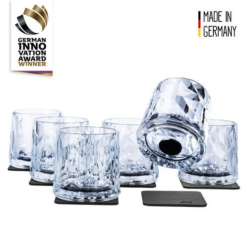 silwy Tumbler-Gläser Kunststoff magnetisch, Trinkglas Set 6er, kratzfest und bruchsicher made in Germany