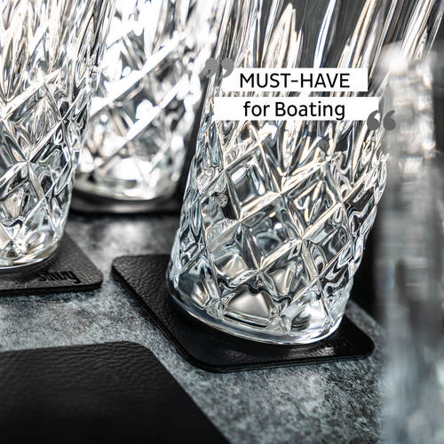 Silwy Magnet-Kristallgläser 4er Set formschöner Magnetboden Longdrinkgläser, bruchfeste Designgläser, Made in Germany
