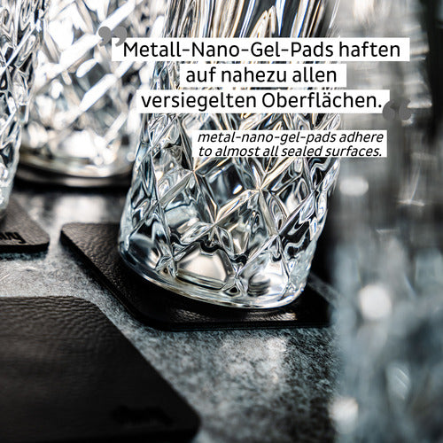 Silwy Magnet-Kristallgläser 4er Set formschöner Magnetboden Longdrinkgläser, bruchfeste Designgläser, Made in Germany