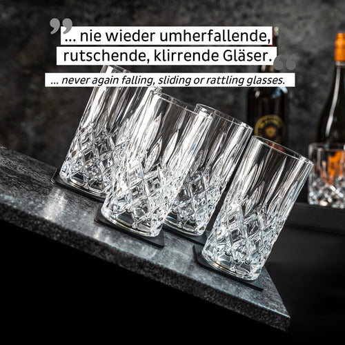 Silwy Magnet-Kristallgläser 4er Set formschöner Magnetboden Longdrinkgläser, bruchfeste Designgläser, Made in Germany