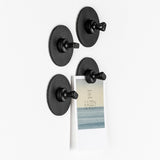 silwy Magnet-Pins Leder-Look schwarz, magnetische Befestigung ohne Bohren, flexibel & wiederverwendbar 4er Set