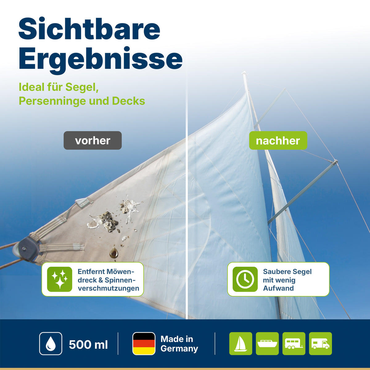 awn Spinnen- & Möwendreck Entferner, gegen tierische Verschmutzungen, für Segel, Persenninge und Decks, 500 ml