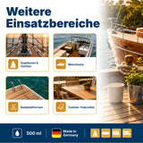 awn Teak Öl, natürliche Holzpflege mit UV-Schutz, wasser- und salzwasserbeständig, 500 ml