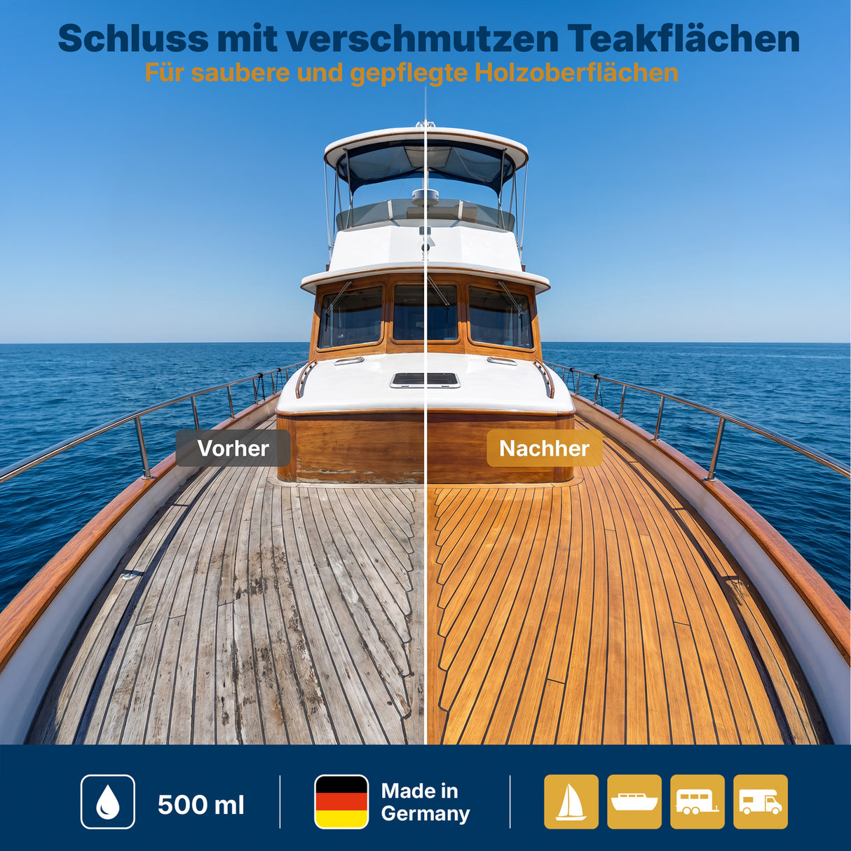 awn Teak Öl Gold, goldener Teakfarbton und UV-Schutz, für Teakholz innen und außen, 500 ml