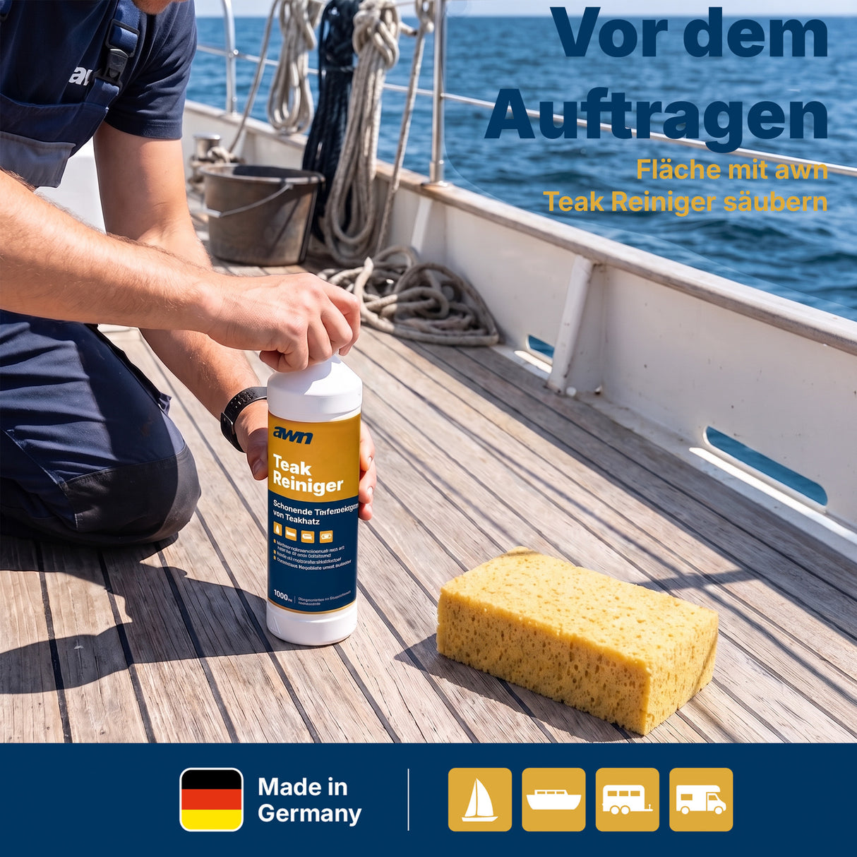 awn Teak Öl Gold, goldener Teakfarbton und UV-Schutz, für Teakholz innen und außen, 500 ml