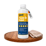 awn Teak Öl Gold, goldener Teakfarbton und UV-Schutz, für Teakholz innen und außen, 500 ml