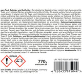 awn Teak Reiniger und Aufheller, intensive Reinigung für Teak- und Holzoberflächen, 770 g