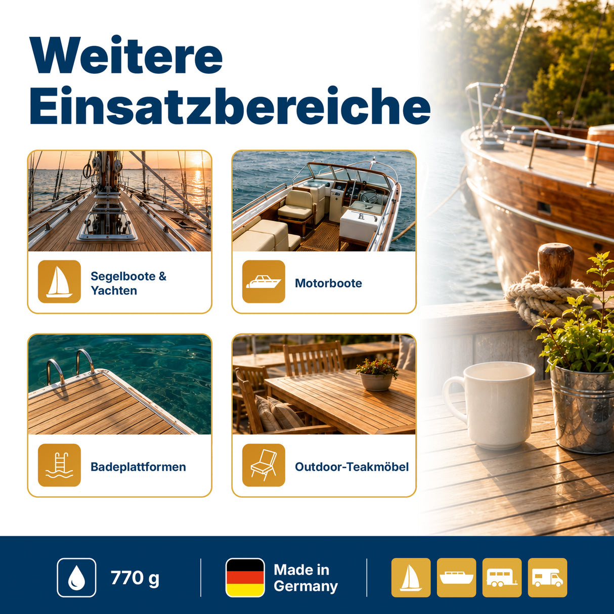awn Teak Reiniger und Aufheller, intensive Reinigung für Teak- und Holzoberflächen, 770 g