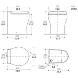 Tecma Toilette Elegance 2G 24V, Keramik Italienische Toilette, Kompakte Größe für engen Raum