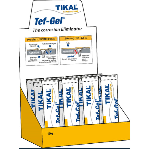 Tikal Tef-Gel Ladendisplay 20x 10g, Korrosionsschutz Paste, wasserfest, Seewasser beständig