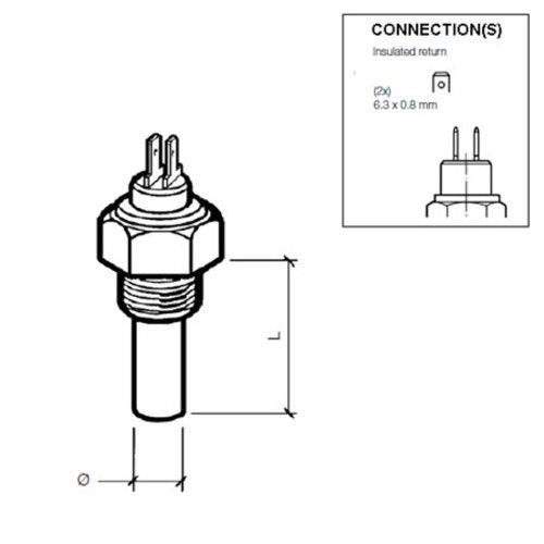 Veratron Kühlmitteltemperatursensor 120°C, Temperaturfühler, Modell XYZ123 schwarz 1.5 kg