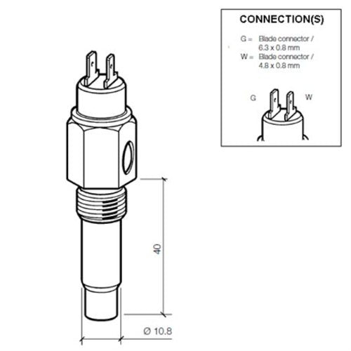 Veratron Kühlmitteltemperatursensor 120°C Schwarz, Temperatursensor, neues Modell XYZ123 - M1