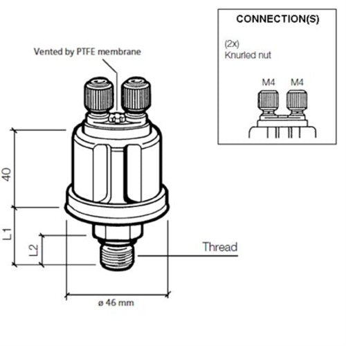 Veratron Öldrucksensor 5bar/80psi, Druckmessgerät, 2-polig M10 x 1.5, schwarzes Modell XYZ123