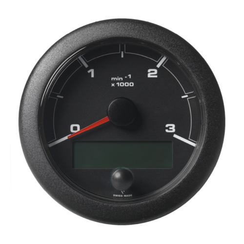 Veratron Tachometer 3000RPM Black, Speedometer, new model for increased safety