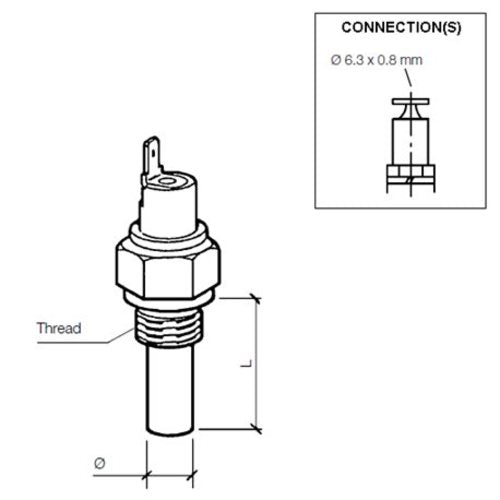 Veratron Temperaturschalter 150°C M10, Temperaturregler, Modell XYZ123 USP: hohe Sicherheit und Wasserbeständigkeit