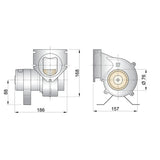 Vetus exhaust fan 24V, ignition-protected IP67, marine standard, ventilation, including mounting plate and connecting flange
