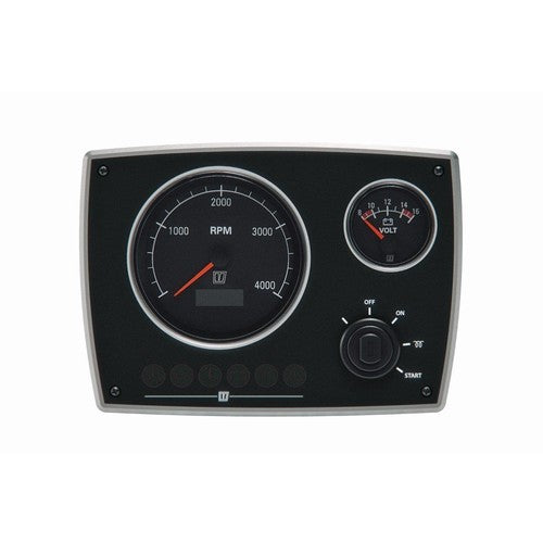 Vetus Instrumententafel Aluminium schwarz 12 V, Marine Motorinstrumentenpanel, seewasserfest und IP64 geschützt