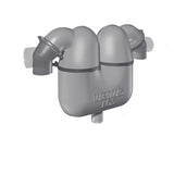 Vetus Auspuffgasseparator 50/75 mm, Gas-/Wasserabscheider, Geräuschminderung und Schwanenhals-Funktion