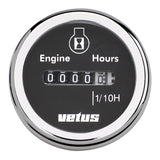 Vetus Betriebsstundenzähler 12/24 Volt, analoger Stundenzähler, schwarz